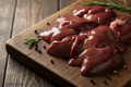 Chicken livers with same background you did for the hearts