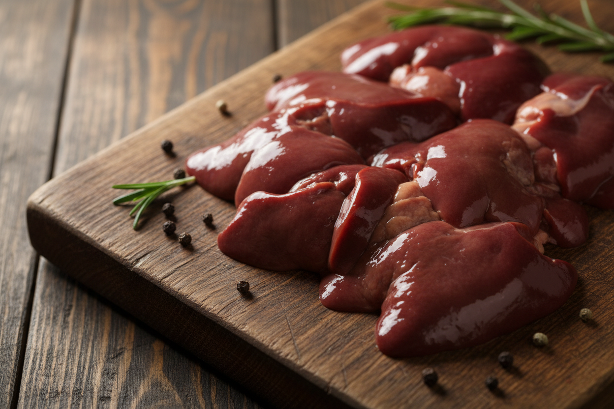 Chicken livers with same background you did for the hearts